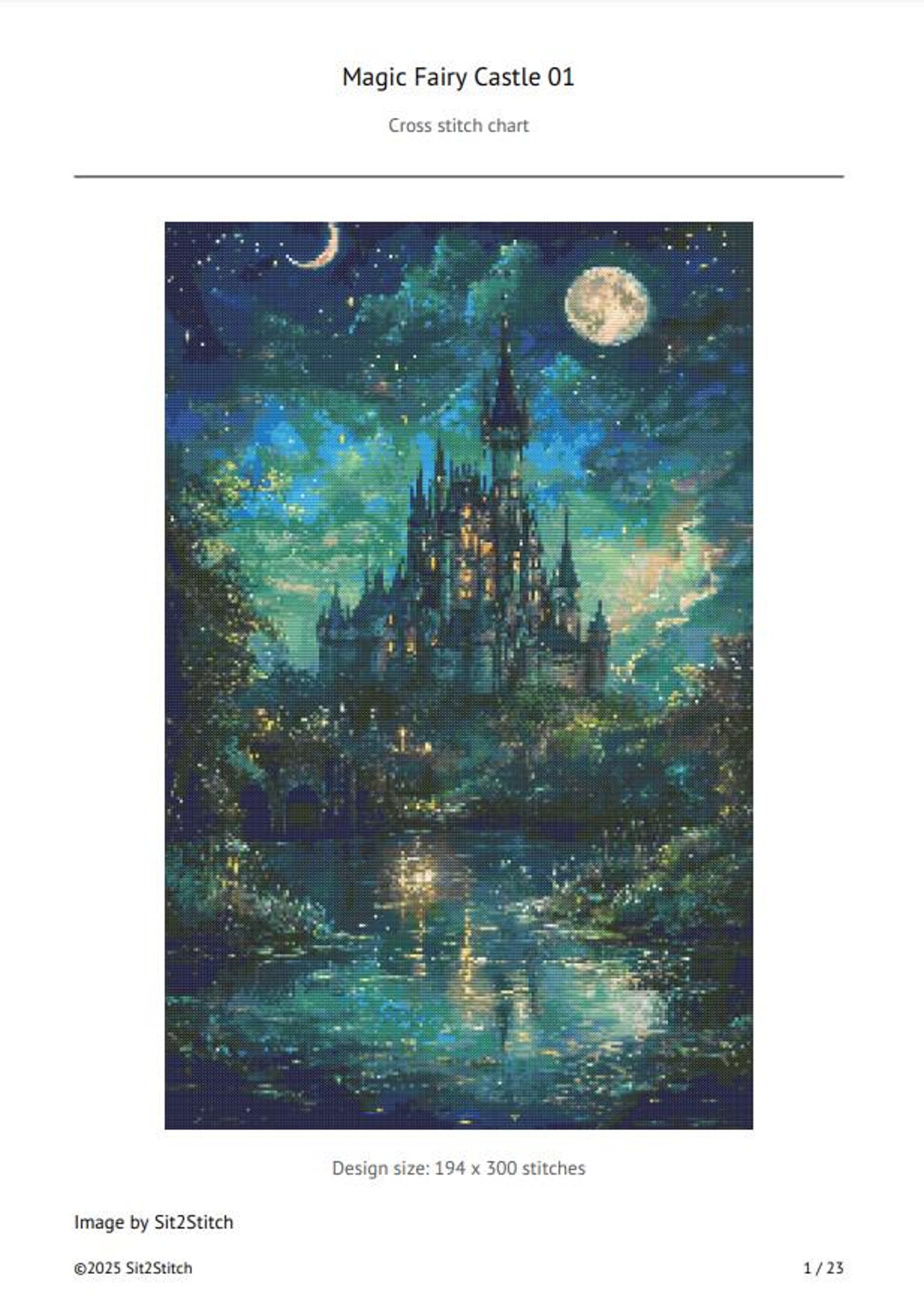 Magic Fairy Castle Cross Stitch Pattern. Instant PDF Download. 58,200 ...