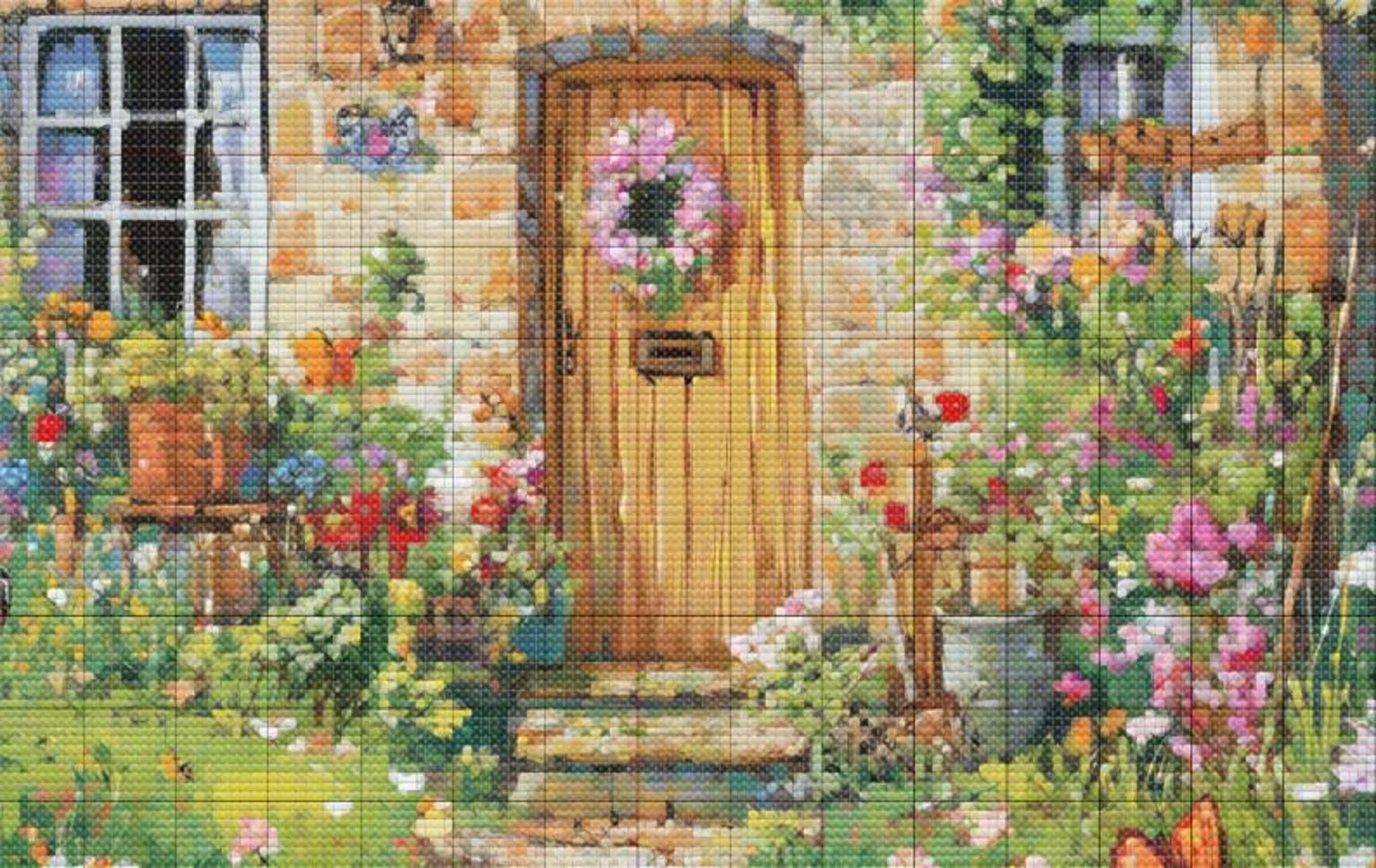 Cottage Garden Cross Stitch Pattern. Instant PDF Download. 60k Stitches ...