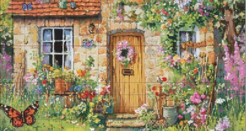 Cottage Garden Cross Stitch Pattern. Instant PDF Download. 60k Stitches ...