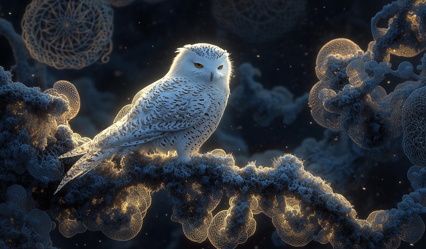 Snowy Fractal Owl Cross Stitch Pattern. Instant PDF Download. 52,500 Stitches.