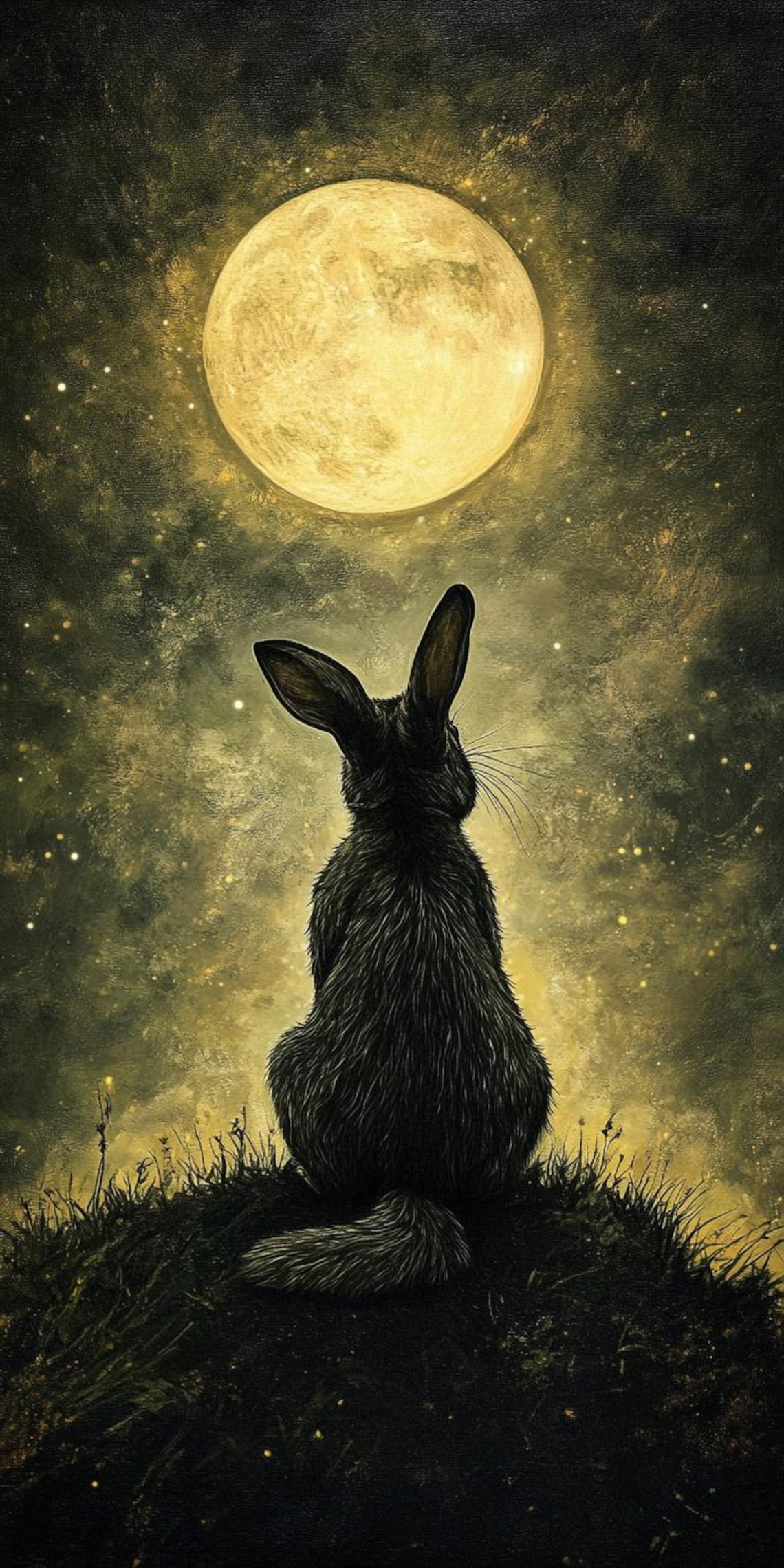 Moon Gazing Hare Cross Stitch Pattern. Digital PDF Download. 45,000 ...