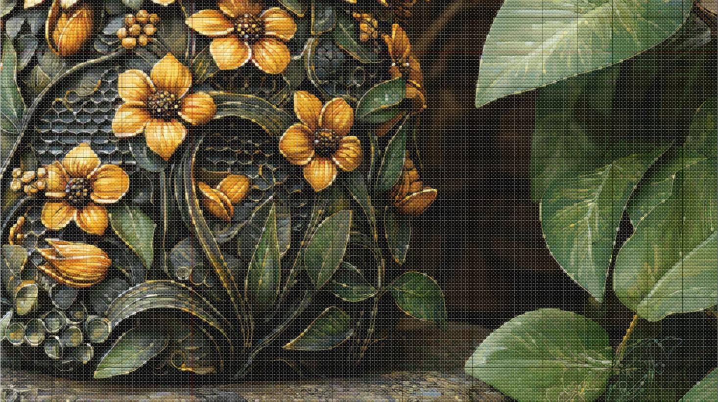 ハニーポットビー昆虫クロスステッチパターン。即時 PDF ダウンロード