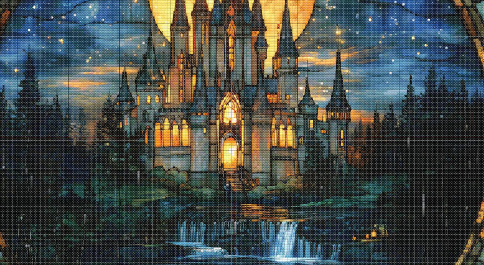 Stained Glass Castle Circle Cross Stitch Pattern. Instant PDF Download ...