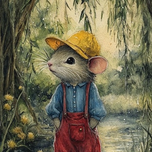 Patrón de punto de cruz del ratón de Beatrix Potter. Descarga instantánea en PDF. 63.600 puntadas.