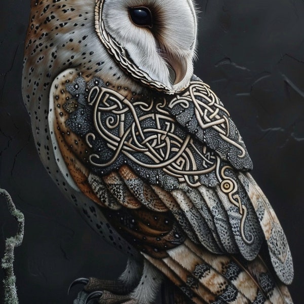 Celtic Barn Owl 01 Cross Stitch Pattern. Digital PDF Download.  60,000 stitches