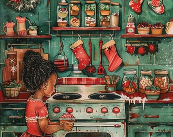 Christmas Kitchen 01 Cross Stitch Pattern. Digital PDF Download. 60,000 stitches