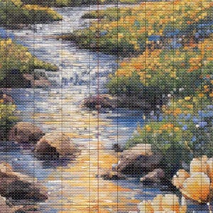River Flow Cross Stitch Pattern. River Flow Embroidery Pattern. Instant ...