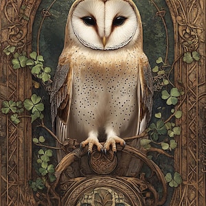 Celtic Barn Owl cross stitch pattern. Instant PDF Download. 58,604 Stitches.