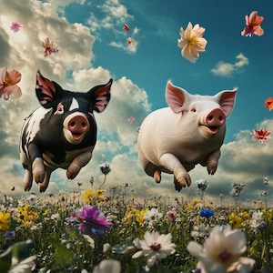 Happy Pigs cross stitch pattern. Instant PDF Download. 60k Stitches.