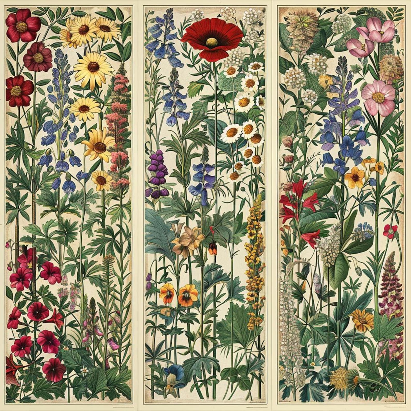 Vintage Botanical Columns Floral Cross Stitch Pattern. Instant PDF ...