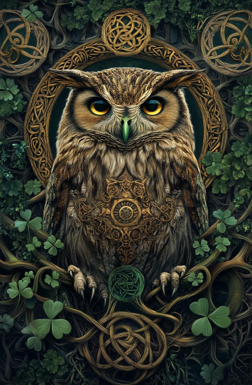 Celtic Owl cross stitch pattern. PDF Download. 58,604 Stitches