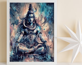 Eternal Shiva Digital Print Wall Art - Illustration Sanatan History Hinduism Spirituality God Instant Download Gift Poster god Shiva Poster
