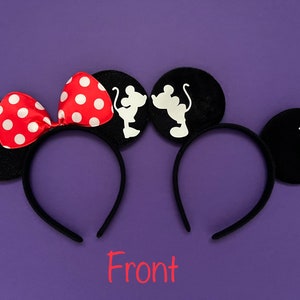 Personalised Minnie and Mickey Disney Theme Ears Wedding Honeymoon Headband Mr and Mrs His and Hers