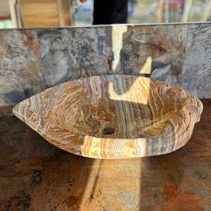 ONYX SINK, Stone Vessel Sink, Kitchen Sink, Bathroom Sink, Unique Vessel Sink, Live Edge Rough Onyx Stone Sink, Creative Barware