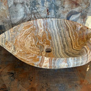 ONYX SINK, Stone Vessel Sink, Kitchen Sink, Bathroom Sink, Unique Vessel Sink, Live Edge Rough Onyx Stone Sink, Creative Barware