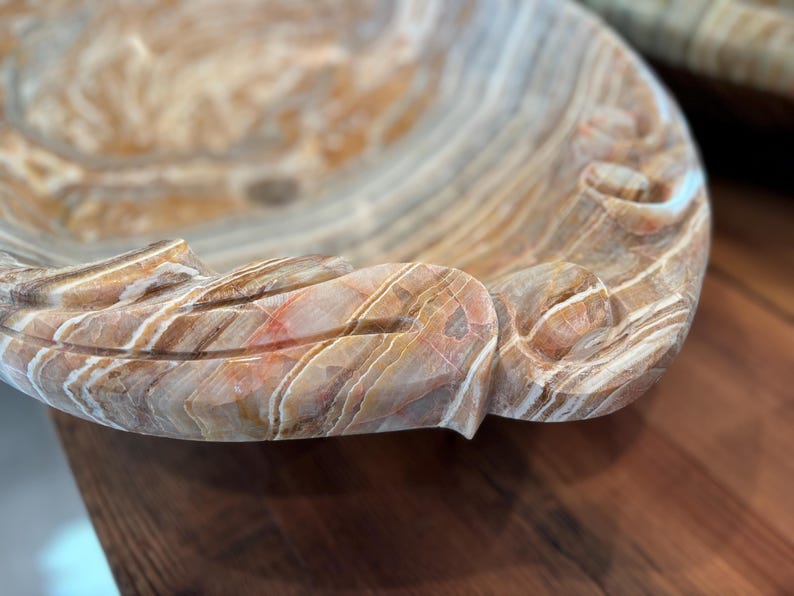 ONYX SINK, Stone Vessel Sink, Kitchen Sink, Bathroom Sink, Unique Vessel Sink, Live Edge Rough Onyx Stone Sink, Creative Barware