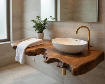Natural Teak Bathroom Countertop