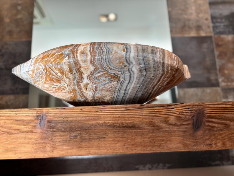 ONYX SINK, Stone Vessel Sink, Kitchen Sink, Bathroom Sink, Unique Vessel Sink, Live Edge Rough Onyx Stone Sink, Creative Barware