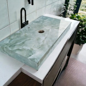 Countertop, Ceramic Sink, Kitchen Sink, Custom Countertop, Marble Effect Ceramic Countertop With/Without Sink Integration