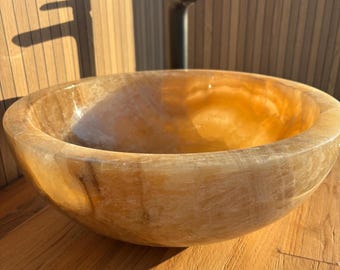 Honey Onyx Vessel Sink | Natural Stone Bathroom Sink | Round Oval Square Vessel Sink | Luxury Stone Basin | Unique Bathroom Decor