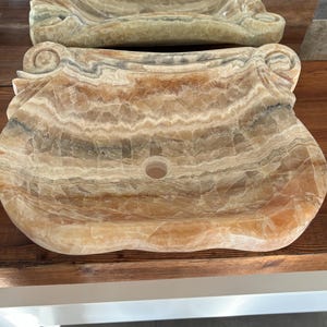 ELITE ONYX SINK, Stone Vessel Sink, Kitchen Sink, Bathroom Sink, Unique Vessel Sink, Live Edge Rough Onyx Stone Sink, Creative Barware