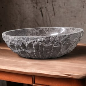 Custom Marble Sink, Natural Stone Sink, Marble Wash basin, Above/Over Counter Sink, Modern & Beautiful with Levigate Inside, Grey Rouge