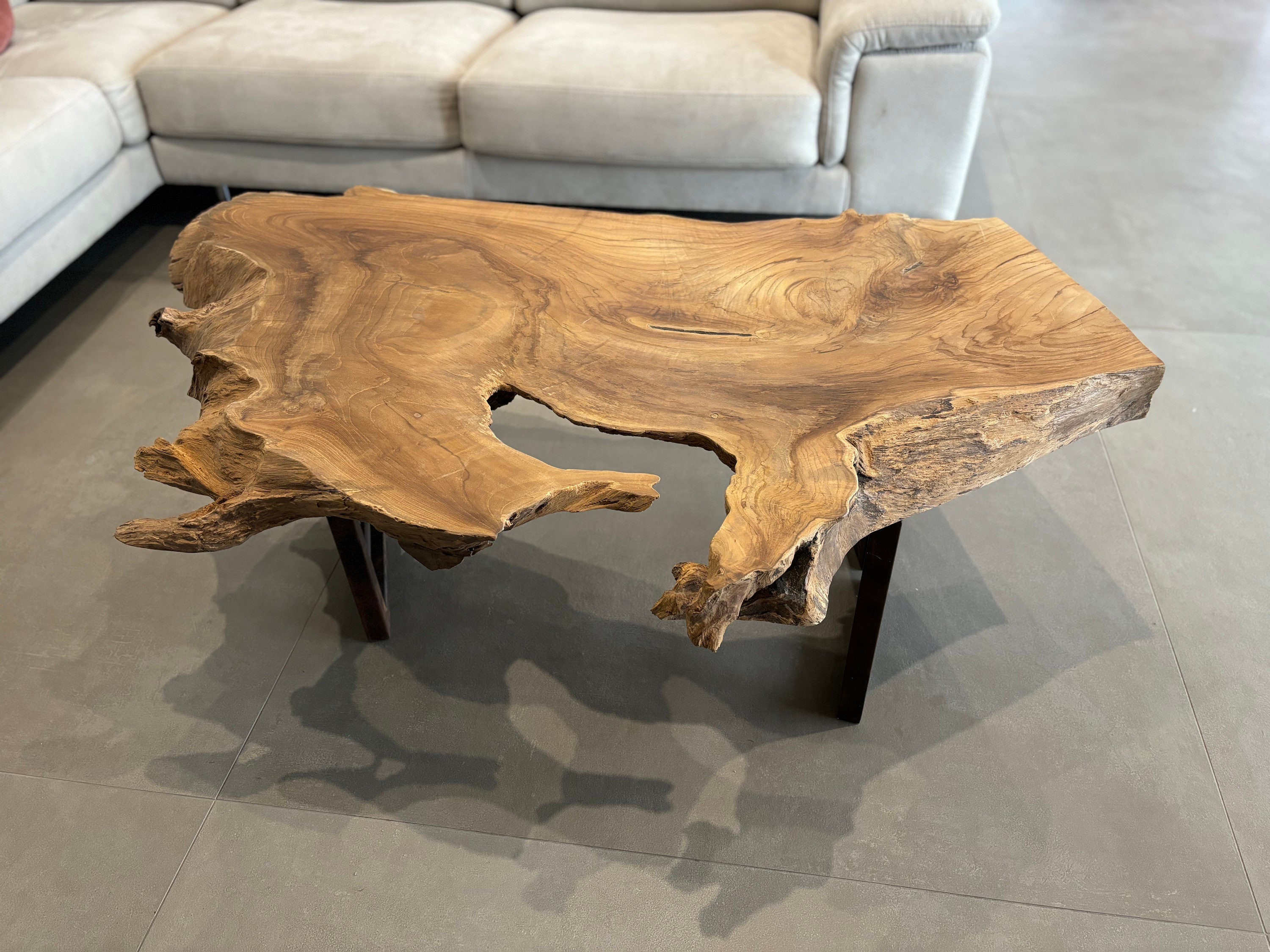 Teak Raw Accent Table Teak Raw Accent Table