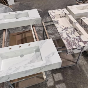 Handmade Sink Integrate, Ceramic Sink, Bathroom Sink, Customer Counter Top, Kitchen Counter Top, Marble Sink