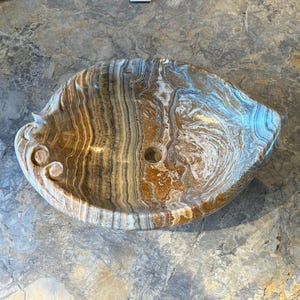 ONYX SINK, Stone Vessel Sink, Kitchen Sink, Bathroom Sink, Unique Vessel Sink, Live Edge Rough Onyx Stone Sink, Creative Barware