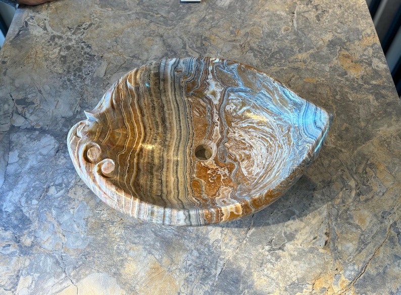 ONYX SINK, Stone Vessel Sink, Kitchen Sink, Bathroom Sink, Unique Vessel Sink, Live Edge Rough Onyx Stone Sink, Creative Barware