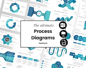 Process PowerPoint Template Infographic Process Presentation with Diagrams and Timeline Google Slide Deck Canva Keynote