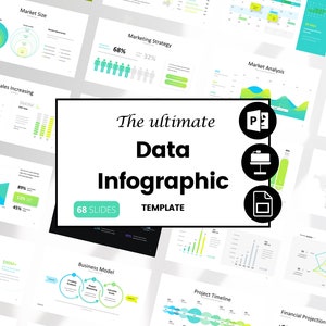 Data Infographic PowerPoint Theme, Data Analysis Slide Template, Chart Infographic Presentation, Data Story Slide Deck for Business Analyst