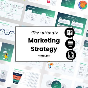 Marketing Strategy Template PowerPoint Minimal Keynote Business Presentation Marketing Plan Google Slide Presentation PPT