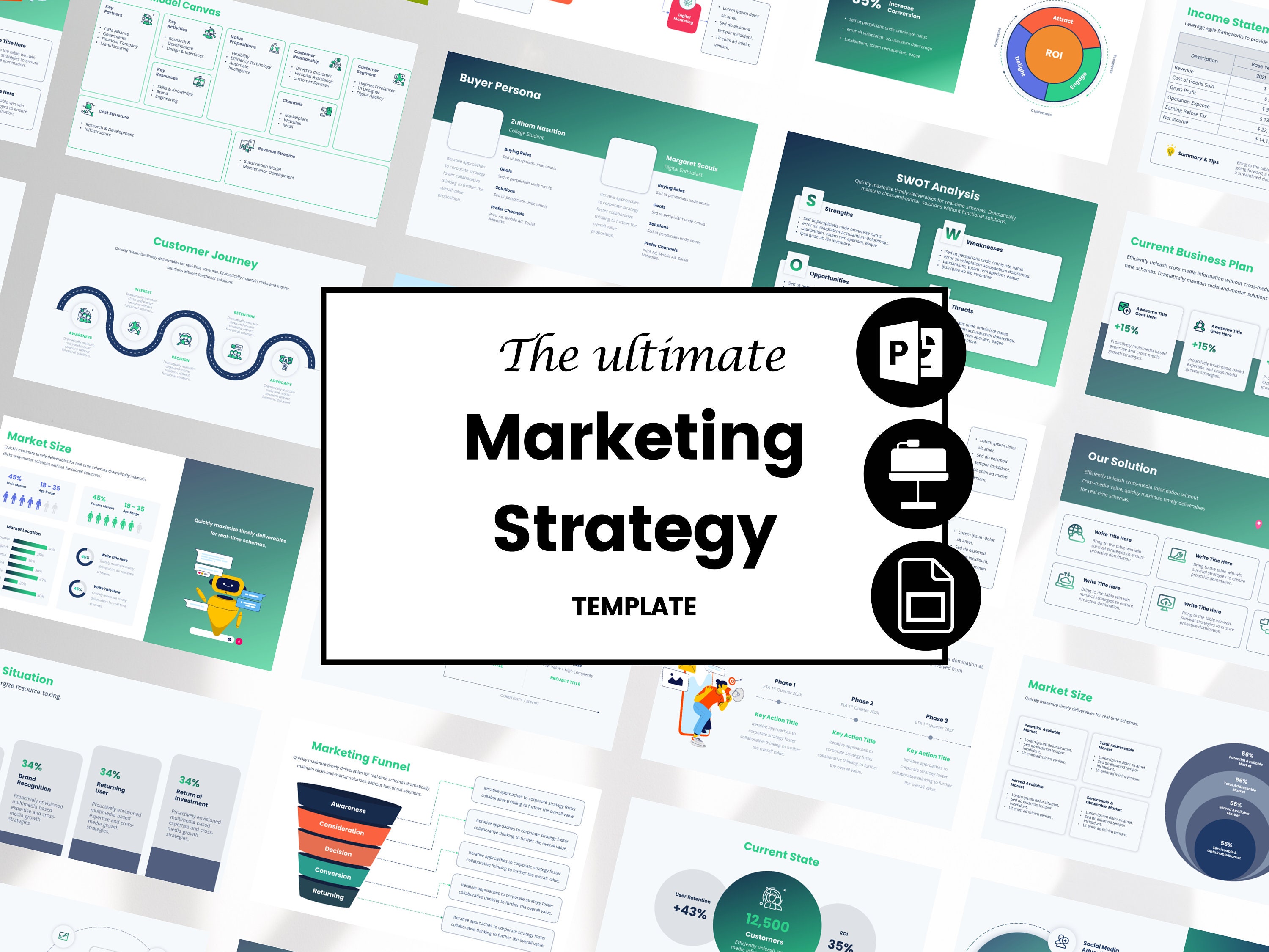 Marketing Strategy Template Powerpoint Minimal Keynote Business ...