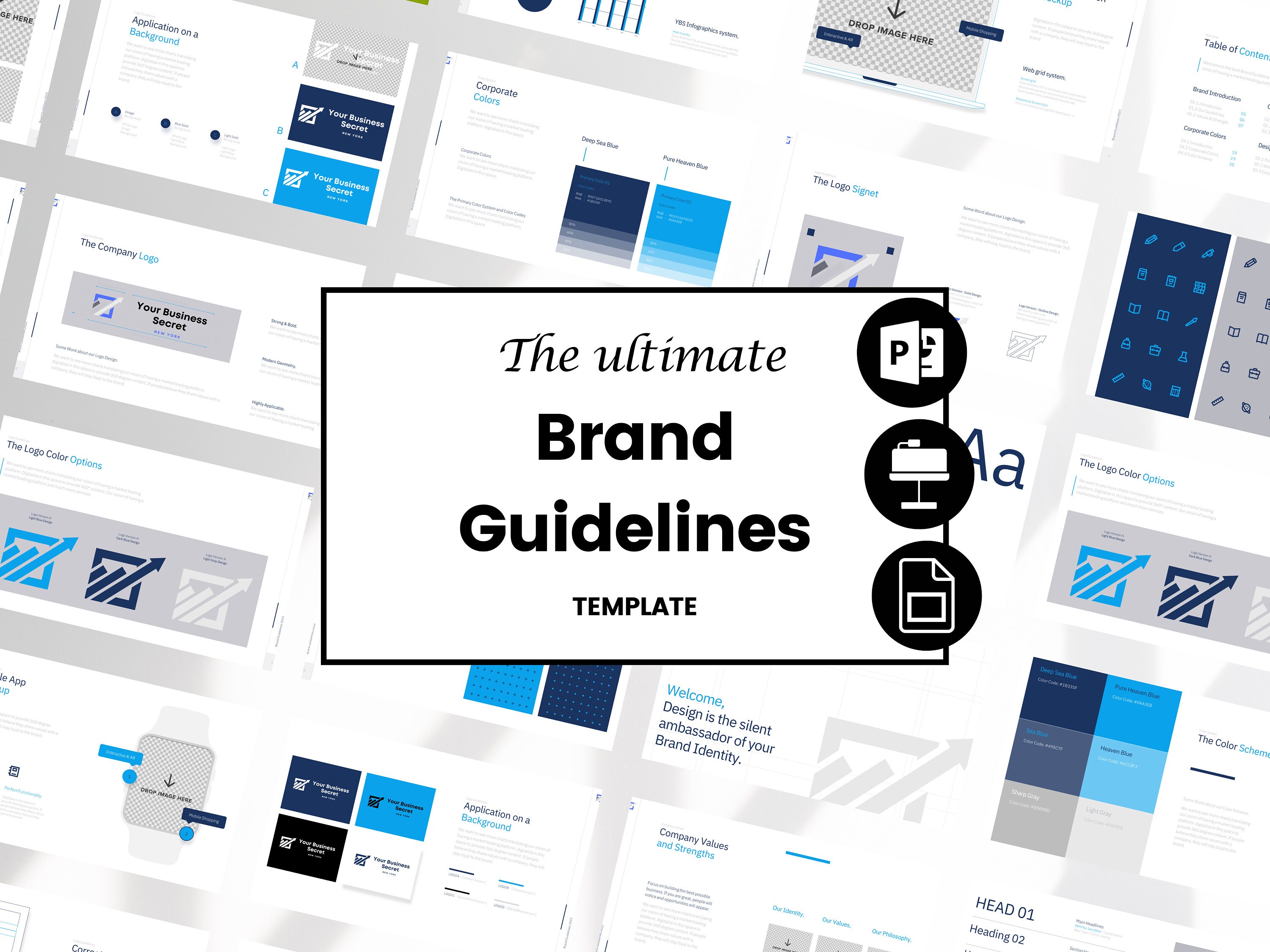 Brand Guidelines Powerpoint Template Brand Style Guide Google Slide