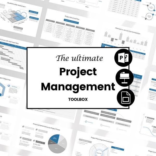 Project Management PowerPoint Template Presentation for Project Manager with Project Plan and Project Status Slide Deck