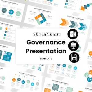 Governance PowerPoint Template Business Presentation Slide Deck with Infographic and GANTT chart for Project Management