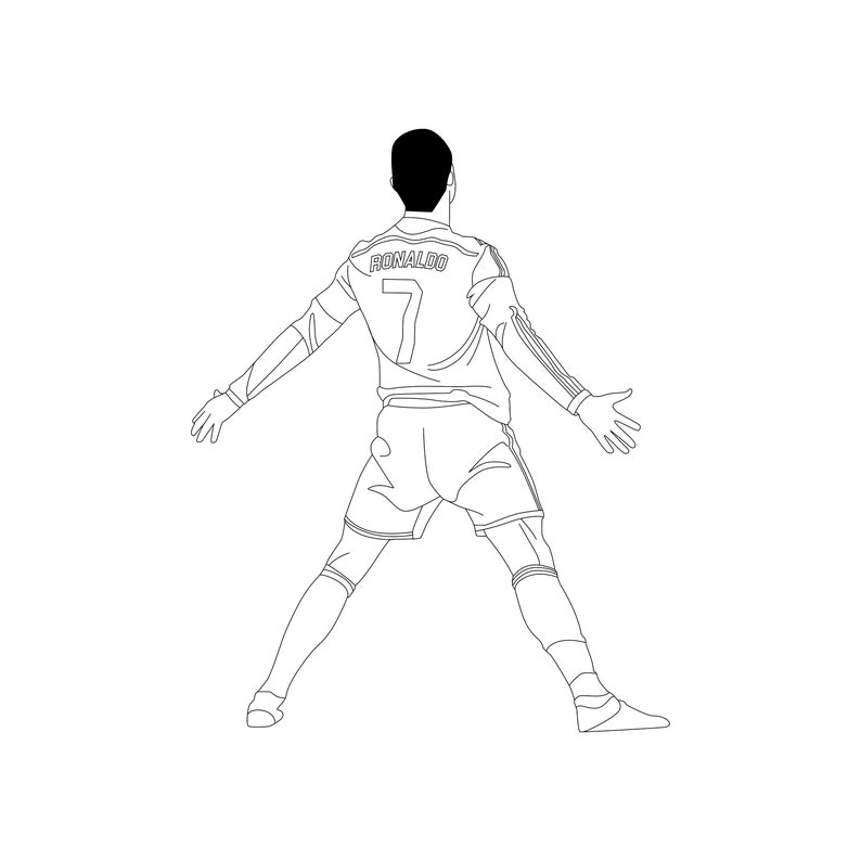 Cristiano Ronaldo Vector Line Drawing Illustration, Digital Vector ...