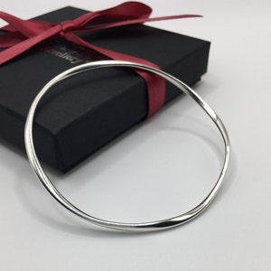 Sterling Silver Twist Bangle , Solid Silver Bangle Bracelet image 2