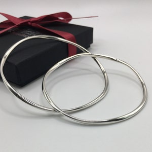 Sterling Silver Twist Bangle , Solid Silver Bangle Bracelet image 6