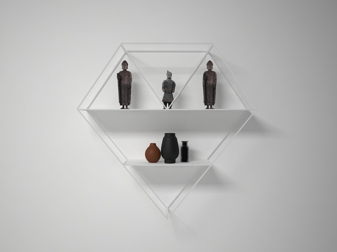 Diamond Wall Shelf,metal White Wall Shelf,large Decorative Shelf for