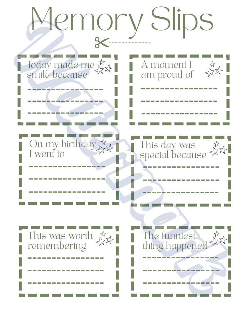 Memory Jar Label Pdf Memory Jar Printable Kit (US Letter Version), Slips + Jar Labels ...