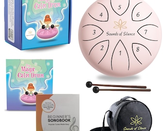 Steel Tongue Drum For Kids, Emma's Magic Calm Drum, storybook & songbook, Self-Regulation Toys,  Musical Gifts For Kids (PINK)