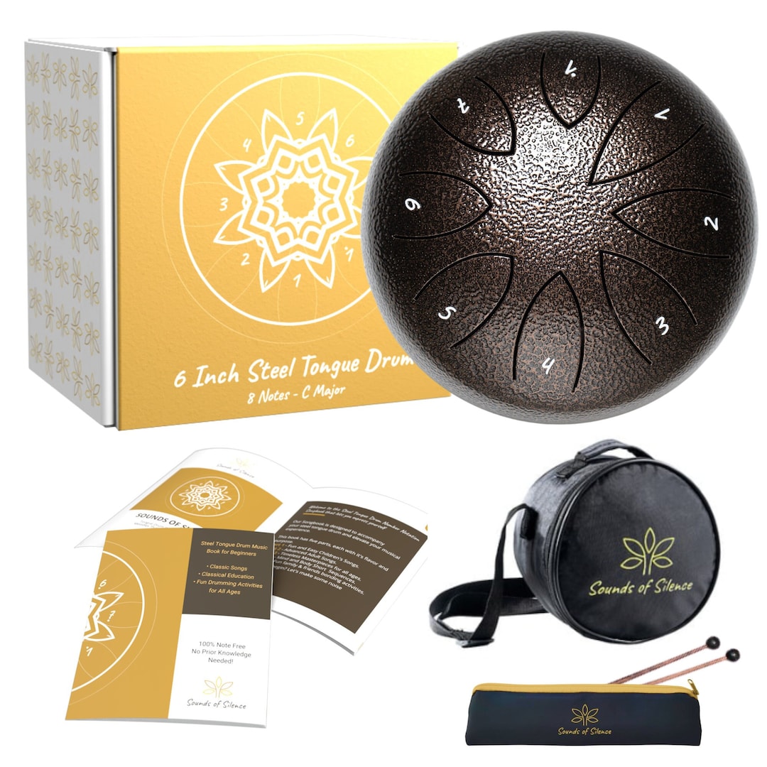 Steel Tongue Drum,6 Inch 8 Notes, Beginner Friendly Easy Scale. All ...