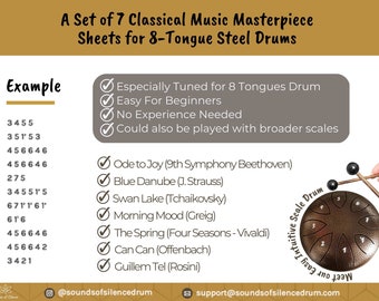 A Set of Classical Music Masterpiece Sheets for 8-Tongue Steel Drums