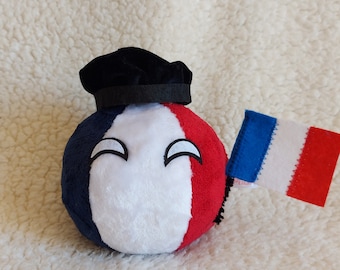 France Countryball Polandball plush toy fan art with accessories