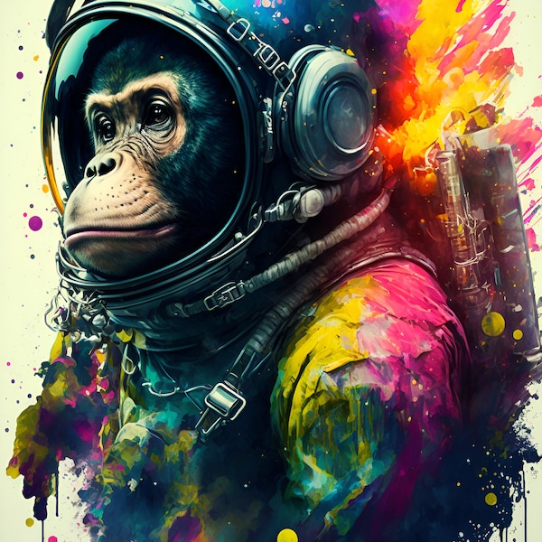 Space Ape Monkey in Spacesuit Astronaut