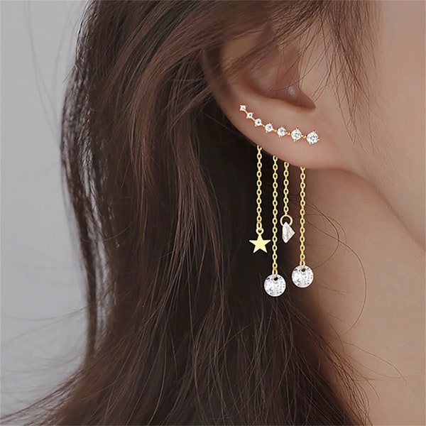 Tassel Gold Bar Ear Etsy