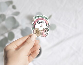 Audiobook Girlie (Headphones) - Kindle Sticker | Bookish Sticker | Funny Kindle Sticker | Fantasy, Romance | Reading Sticker | Audiobook