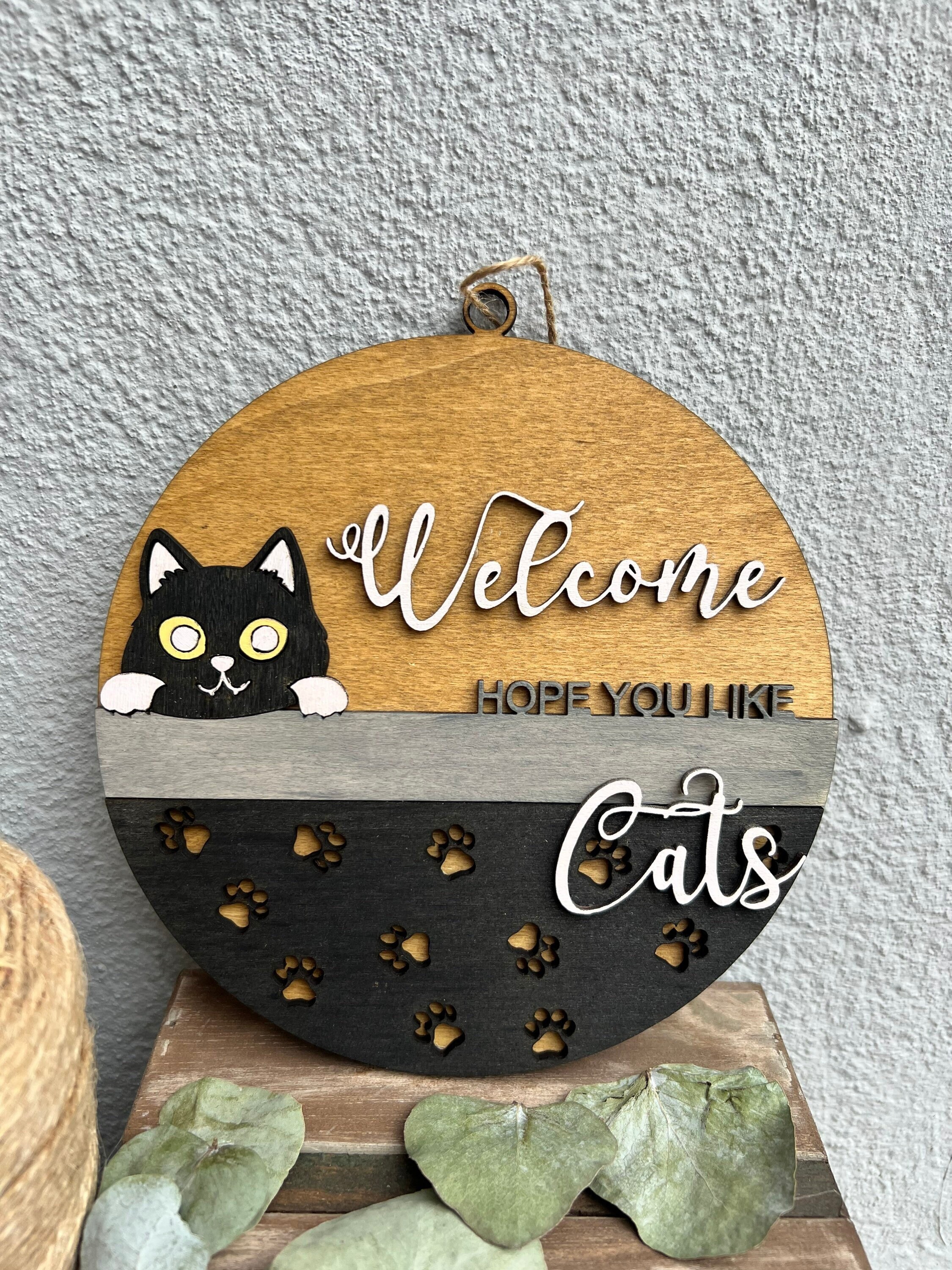 Bioputty Zerbino con citazioni divertenti con scritta in inglese Welcome Friends, decorazione per cucina, casa, camera da letto, ingresso